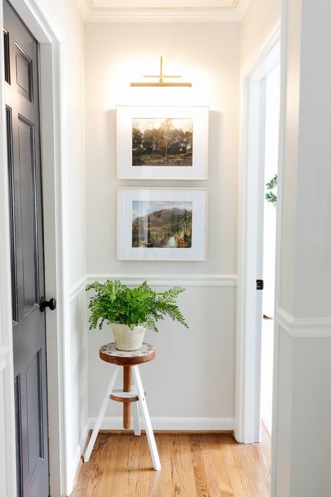 Our favorite wireless lights around our home to improve closets, kitchens, landscaping, hallways, and anywhere without hiring an electrician. End Of Hallway, Hallway Pictures, Smart Method, Landscape Oil Paintings, Bookcase Lighting, Hallway Art, Wireless Lights, Gallery Lighting, Hallway Decor