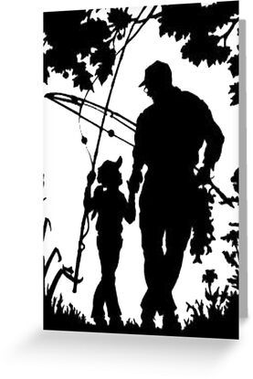 4" x 6" cards for every occasion. Digitally printed on heavyweight stock. Uncoated blank interior provides a superior writing surface. Comes with a kraft envelope. Additional sizes are available. Father and daughter fishing Father And Daughter Silhouette, Fishing Tattoo, Father Daughter Tattoos, Father Tattoos, Father Art, Dad Tattoos, 3d Tattoos, Father And Daughter, 3d Tattoo