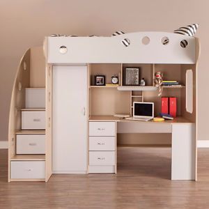 Cheap Bunk Beds, Bed With Desk Underneath, Modern Loft Bed, Loft Beds For Small Rooms, Bed With Stairs, Bed For Girls Room, A Loft Bed, Loft Bed Plans, Beds For Small Rooms