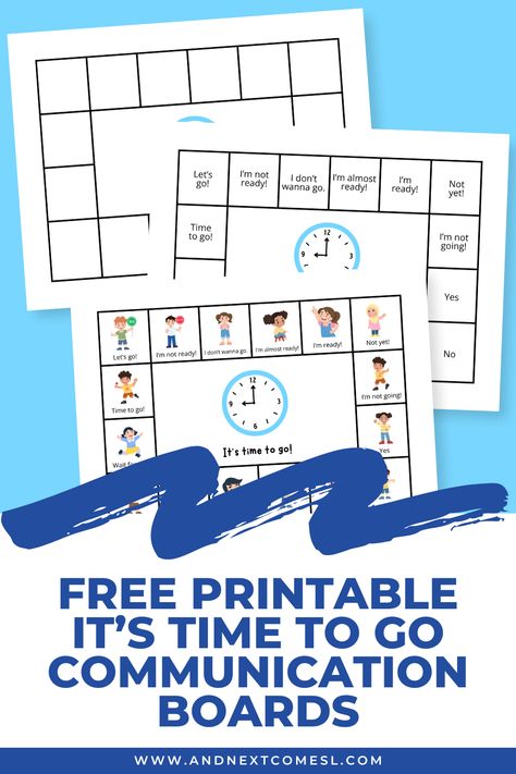 Free printable it's time to go communication boards for gestalt language processors and hyperlexic learners. A perfect example of low-tech AAC for those who use echolalia to communicate. Communication Boards, I Spy Games, Communication Board, Speech Therapy Resources, Parent Support, Piano Teacher, Low Tech, Social Stories, Ways To Communicate