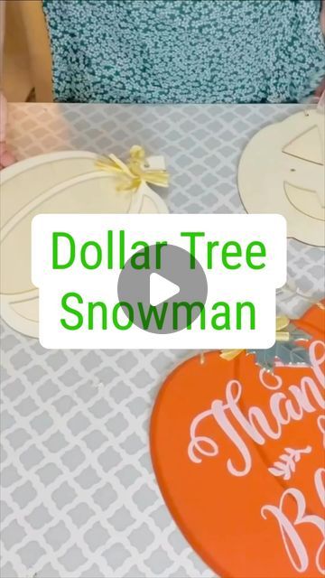 Olivia Parazine on Instagram: "DIY dollar tree snowman made out of pumpkin signs - budget friendly! Happy crafting! ☃️❄️🎃#dollartree #dollartreediy #dollartreefall #dollartreechristmascrafts #dollartreefinds" Dollar Tree Pumpkin Snowman, Snowman Crafts Diy Dollar Stores, Dollar Tree Diy Crafts Christmas, Dollar Tree Winter Decor Ideas, Dollar Tree Christmas Crafts Diy, Dollar Tree Snowman, Diy Snowmen, Dollar Store Pumpkin, Pumpkin Signs