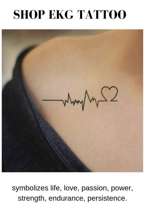 Ecg Tattoo, Tatto Man, Unique Small Tattoo Ideas, Couples Hand Tattoos, Ekg Tattoo, Minimalist Tattoo Ideas, Unique Small Tattoo, Nurse Tattoo, Heartbeat Tattoo