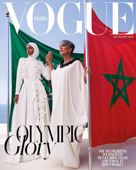 @nawal_el_moutawakel and @dunyaabutaleb blazing the torch of empowerment in their Saiid Kobeisy gowns on the iconic cover of Vogue Arabia July/August 2024 issue.​ #SaiidKobeisy #Couture #VogueArabia #Olympics Fashion Publication, Vogue Arabia, What Will Happen Next, English And Arabic, Cover Of Vogue, Saiid Kobeisy, Freelance Makeup Artist, Beach Sarong, Vogue Beauty