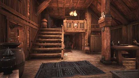 Home Sweet Home - Imgur Viking House Interiors, Casa Viking, Dragons Edge, Diy Esstisch, Viking House, Viking Village, Conan Exiles, Bg Design, Ark Survival Evolved