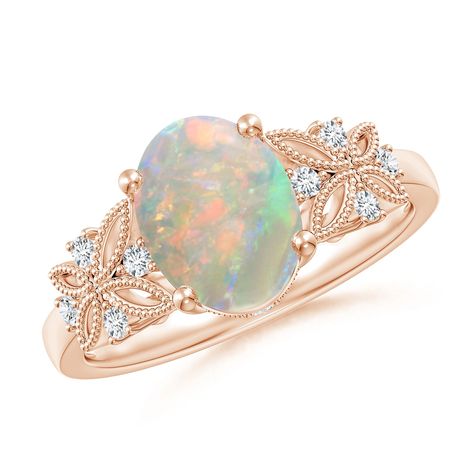 Wedding Ring With Gold Band, Oval Opal Ring, Opal Ring Vintage, Ethiopian Opal Ring, Vintage Style Rings, Color Play, 14k Gold Ring, Opal Ring, White Topaz