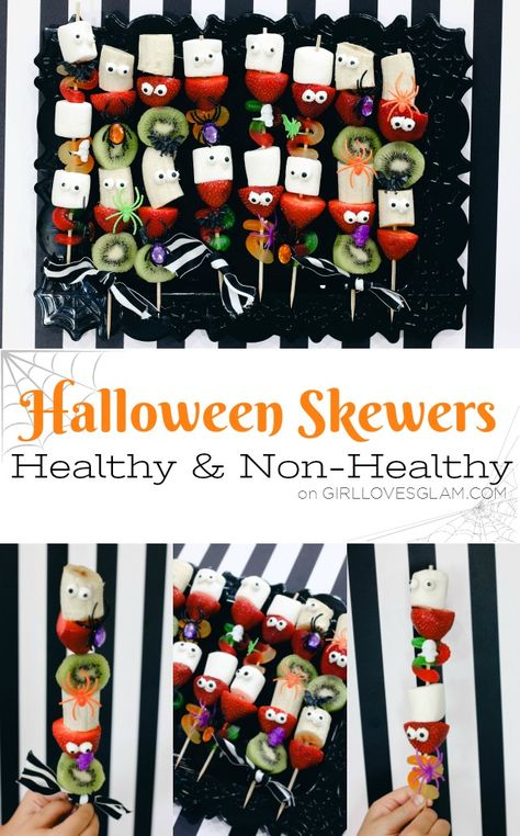 Halloween Skewers Healthy and Non-Healthy Options on www.girllovesglam.com Halloween Skewers, Perfect Halloween Party, Hairstyle Color, Hairstyles Inspiration, Halloween Memes, Popular Hair, Hair Tool, Photography Hair, And So It Begins