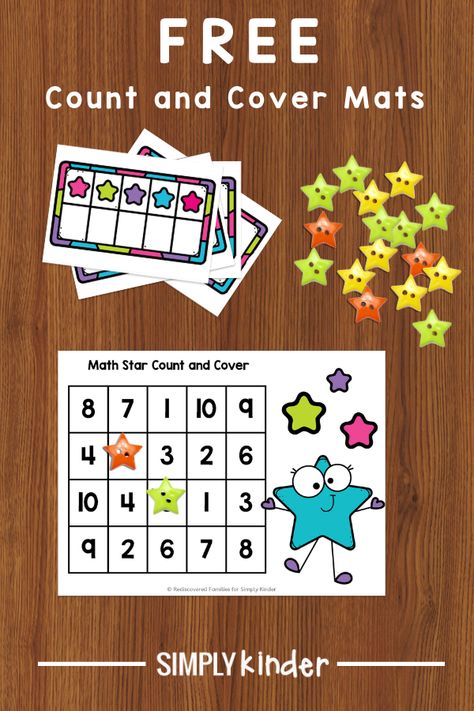 Maths Centres Kindergarten, Counting In Kindergarten, Count And Cover Mats, Hands On Math Centers Kindergarten, Math Stations Kindergarten Free, Early Finishers Kindergarten Free, Cardinality Kindergarten Activities, Counting And Cardinality Activities, Number Sense Centers Kindergarten