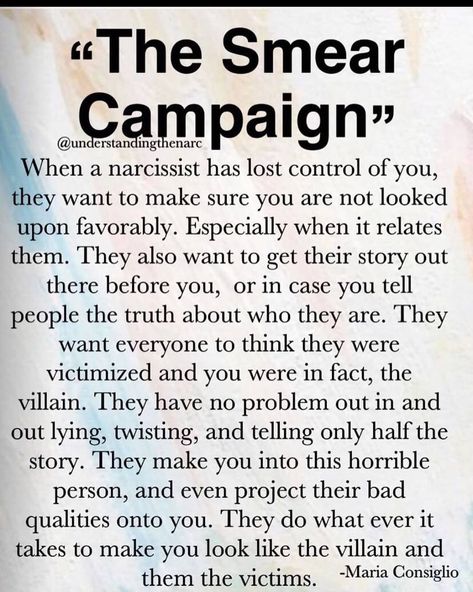 Smear Campaign, Empowered Empath, Narcissistic Family, Narcissism Quotes, Narcissism Relationships, Big Bertha, Narcissistic People, Narcissistic Behavior, Difficult People