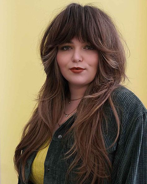 Layered Shag Haircut, Shag Haircut Ideas, Layered Shag, Long Shag Hairstyles, Curly Shag Haircut, Modern Shag Haircut, Hairstyle For Chubby Face, Long Shag Haircut, Long Shag