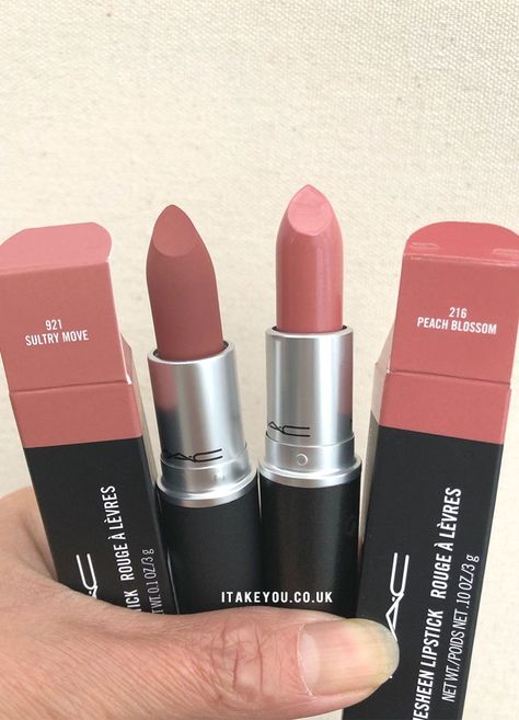 Mac Peach Blossom Lipstick, Peach Colour Lipstick, Mac Sultry Move Lipstick, Mac Peach Blossom, Pat Mcgrath Lipstick, Mac Powder Kiss Lipstick, Lipstick Colours, Perfect Nude Lipstick, Mac Lipstick Colors