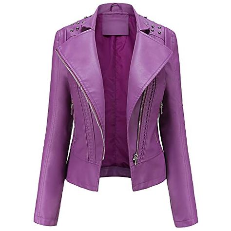 Washed Leather Jacket, Purple Leather Jacket, Faux Leather Jacket Women, Leather Coat Womens, Ladies Short Jackets, Collar Leather Jacket, Pu Leather Jacket, Lambskin Leather Jacket, Estilo Chic