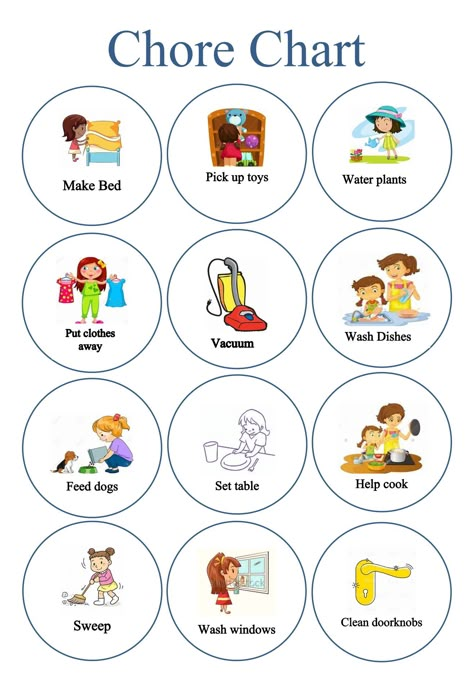 Printable Chore Chart Images Clip Art Chore Chart Pictures Printable Free, Free Printable Chore Chart With Pictures, Toddler Chore Chart Printable Free, Household Chores Pictures, Chore Cards Printable Free, Printable Chore Charts For Kids Free, Kids Routine Chart Printable Free, Picture Chore Chart, Chores Clipart