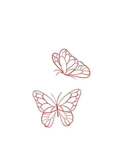 Basic Butterfly Drawing, Butterfly Tattoo Flying, 5x5 Tattoo Ideas, Red Butterfly Tattoo, Harry Styles Butterfly, Wrist Tattoo Designs, Half Sleeve Tattoos Drawings, Ear Tattoo Ideas, Butterfly Stencil