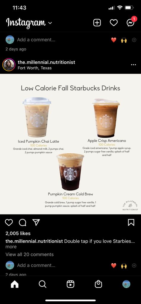 Low Calorie Starbucks Drinks, Cold Starbucks Drinks, Secret Starbucks Recipes, Iced Starbucks Drinks, Coffee Recipes Starbucks, Healthy Starbucks Drinks, Starbucks Secret Menu Drinks, Starbucks Coffee Drinks, Healthy Starbucks