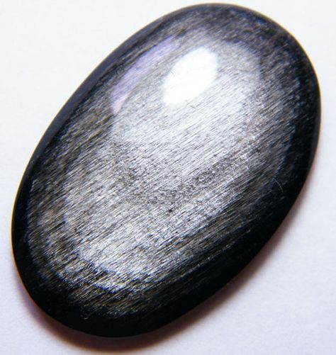 Silver Sheen Obsidian Cabochon Stone* Silver Sheen Obsidian, Silver Obsidian, Fancy Jewelry Necklace, Sheen Obsidian, Fancy Jewelry, Types Of Stones, Gems And Minerals, Jewelry Necklace, Labradorite