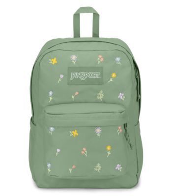 Cute Jansport Backpacks For School, Jansport Floral Backpack, Pink Bow Jansport Backpack, Strawberry Jansport Backpack, Backpack Jansport Aesthetic, Cute Backpack For School, Jansport Bag Aesthetic, Embroidered Backpack Jansport, Best Backpacks For High School