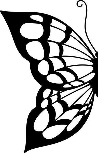 Butterfly Wing Design, Black And White Butterfly, Butterfly Art Drawing, Butterfly Stencil, Idee Cricut, Afrique Art, Butterfly Template, Trending Pins, Canvas Painting Designs