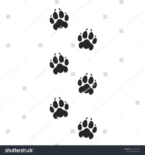 Tiger paw print. Silhouette. Isolated paw prints on white background #Ad , #spon, #print#Silhouette#Tiger#paw Tiger Paw Print Tattoo, Tiger Paw Tattoo, Paw Print Silhouette, Tiger Paw Print, Cute Tattoos On Wrist, Tiger Paw, Paw Tattoo, Tattoos For Black Skin, Tiger Cub