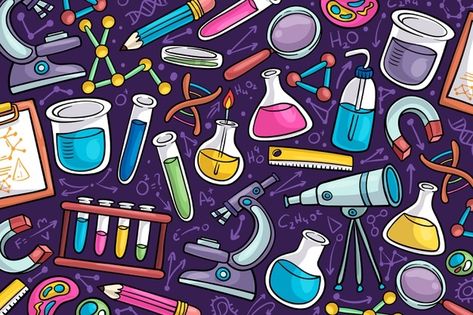 Hand-drawn science education wallpaper | Free Vector #Freepik #freevector #background #design #hand #education Wallpaper Education, Teacher Wallpaper, Seni Mural, Science Doodles, Education Wallpaper, Math Design, Labs Art, Science Stickers, Science Background