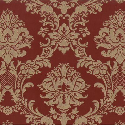 Astoria Grand Nikhil 32.7' L x 20.5" W Wallpaper Roll Color: Red/Metallic Gold Wallpaper Warehouse, Bloxburg Decals Codes Wallpaper, Banana Leaf Wallpaper, Code Wallpaper, Bloxburg Decals Codes, Victorian Wallpaper, Embossed Wallpaper, W Wallpaper, Trellis Design