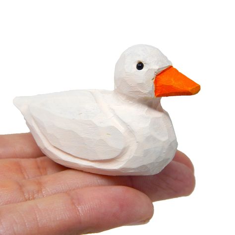 PRICES MAY VARY. SMALL PEKIN DUCK FIGURINES – These cute little pekin ducks fit in the palm of your hand and are the perfect gift for duck lovers HAND MADE CARVINGS – Each one of these statues is carefully carved from recycled wood and handmade to match nature’s beauty 100% GUARANTEE – We know you will love these wood crafts so either you love them or we will issue a full refund These small animal carved sets are an amazing value for the high quality and work that goes into making them. The Peki Hand Carved Wooden Animals, Handmade Wood Decor, Duck Wood Carving, Miniature Animals Figurines, Mini Wood Carving Ideas, Wood Carving Toys, Mini Wood Carving, Small Carving Ideas, Small Wood Carving Projects