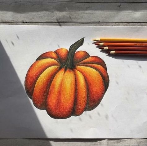 Sketches Drawing, Color Pencil Sketch, Prismacolor Art, Art College, Pumpkin Art, Halloween Drawings, Pumpkin Colors, Toned Paper, Colored Pencil Drawing