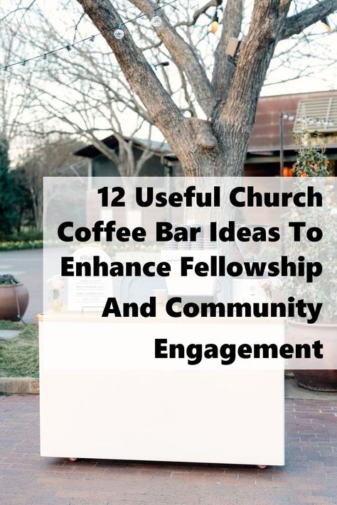 Transform your church gatherings with our 12 useful church coffee bar ideas designed to enhance fellowship and community engagement. Discover creative setups, delicious beverage options, and inviting decorations that will make your coffee bar a welcoming hub for connection. Whether you're hosting a small group or a larger event, these ideas will inspire you to create a warm atmosphere that encourages conversation and builds relationships. Church Coffee Bar Ideas Design, Coffe Bar Signs, Coffee Bar Sign Ideas, Community Engagement Ideas, Church Coffee Bar Ideas, Coffee Bar Wedding Reception, Church Cafe Design, Christian Coffee Shop, Church Foyer