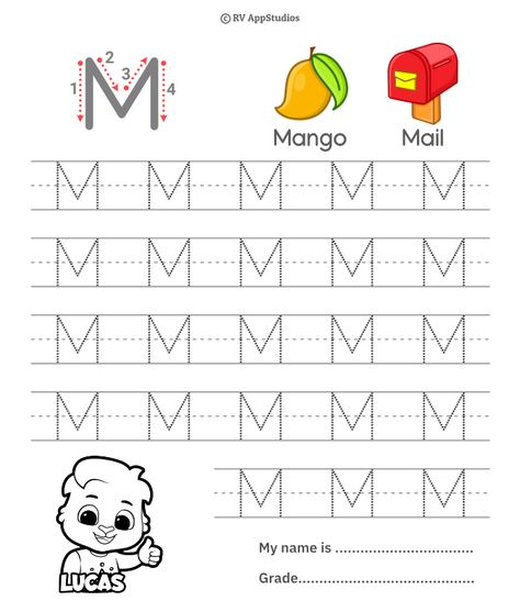 Capital Letter M Tracing Worksheets M Tracing Worksheet, Capital Letters Worksheet, Letter A Words, Alphabet Practice Sheets, Printable Alphabet Worksheets, Improve Handwriting, Letter Tracing Worksheets, Alphabet Practice, Kids Worksheets Printables