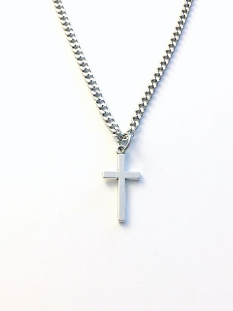 Mens Accessories Necklace, Necklace Aesthetic, Mens Cross Necklace, Bf Gifts, Christian Necklace, Trending Necklaces, Daily Jewelry, Aesthetic Dark, Christian Jewelry