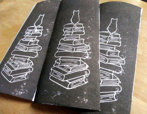 Lino Print Bookmark, Lino Printmaking, Lino Printing, Linoleum Print, Lino Art, Lino Prints, Relief Printing, Etsy Ideas, Reading Book