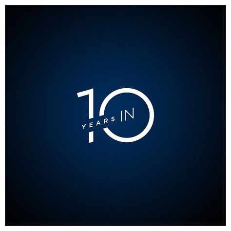 10 Years In logo, 2014. #logodesign 10 Logo Number, 100 Year Anniversary Logo, 10 Number Logo, 10 Anniversary Logo, 100 Years Logo, Anniversary Logo Design, Anniversary Songs, Corporate Event Design, 100 Logo