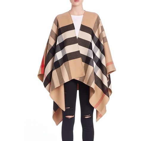 Burberry Cape, Cape Scarf, Poncho Jacket, Wool Poncho, Wool Cape, Capes For Women, Burberry Jacket, Scarf Poncho, Poncho Cape