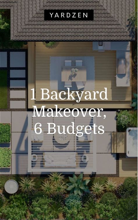 Potential clients frequently ask us what different budgets will afford them: “What will $10,000 get me?” or, “What does a $50,000 yard even look like?”. So, we tapped one of our top designers to design one yard at six different budgets, from $10,000 to $125,000. As you’ll see, budget can be exhausted quickly in landscape design, but with smart choices and good planning, you can make the most out of any budget. Online Landscape Design, Wood Edging, Gravel Patio, Fire Pit Area, Landscape Construction, Concrete Steps, Backyard Paradise, Small Deck, Concrete Pavers