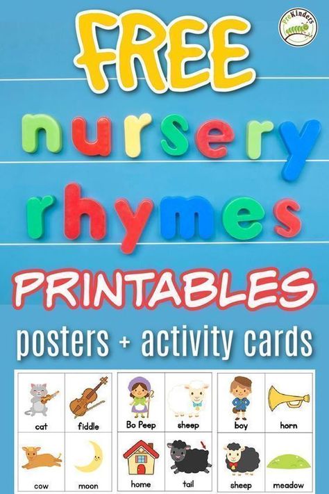 Nursery Rhyme Printables, Free Nursery Rhymes, Rhyming Preschool, Nursery Rhymes Preschool, Nursery Rhyme Theme, Nursery Rhymes Activities, Christian Preschool, Rhyming Activities, Free Preschool Printables