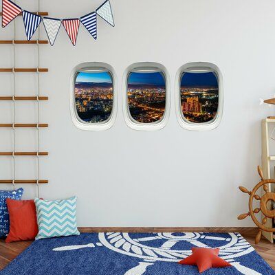 Airplane Bedroom, Airplane Room, Hanger House, Themed Kids Room, Aviation Decor, Airplane Theme, Airplane Decor, Airplane Window, Kids Wall Decals