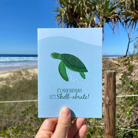 Steph Stevenson (@thesailfish) • Instagram photos and videos Old Birthday Cards, Birthday Card Drawing, Turtle Birthday, Green Turtle, Shark Birthday, Thanks Card, Birthday Love, Ocean Lover, It's Your Birthday