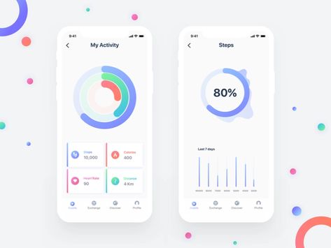 Fitness App Ui, Google Certification, Health App Design, Ui Design Mobile, App Design Layout, App Concept, Data Visualization Design, Ui Patterns, App Interface Design