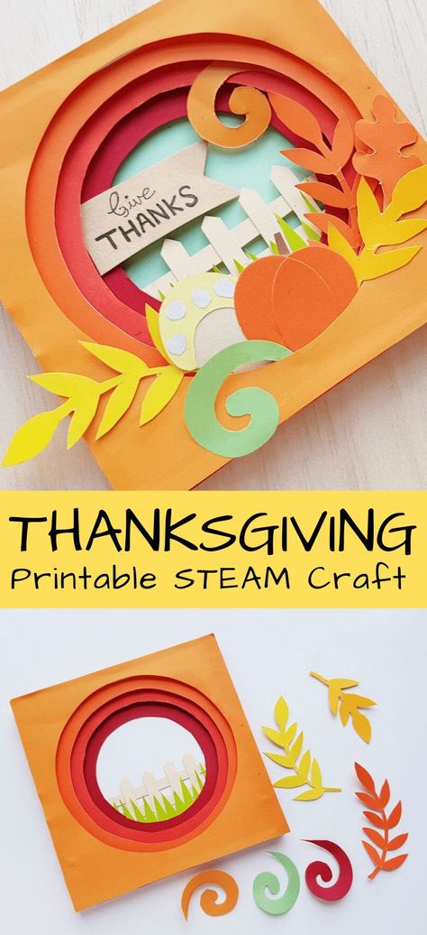 3d Art And Craft, Thanksgiving Arts And Crafts, Thanksgiving Art Projects, Unique Art Projects, Steam Activity, 3d Templates, Paper Craft For Kids, Thanksgiving Paper, November Crafts