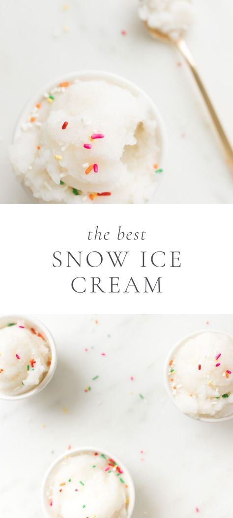 Snowcream Recipe, Snow Recipe, Best Easy Dessert Recipes, Snow Ice Cream, Fall Cookie Recipes, Snow Cream, Make Snow, Family Desserts, Julie Blanner