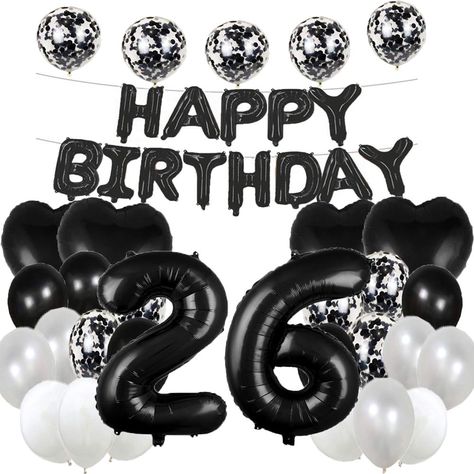 PRICES MAY VARY. Happy 26th Birthday Party Supplies : Do you want a wonderful number 26 balloon for celebrating your Birthday?Decorate your birthday party with these balloons and give a deep impression to everyone,make your birthday very happy 26th Balloons Decorations : The 26th birthday decoration can be reused several times, it is easy, and the perfect choice for the 26th birthday. Mylar balloon has a self-sealing valve, which is easy to inflate and inflate. It is meant to be reused 26th Birt 26 Years Old Birthday, 26th Birthday Decorations, 24th Birthday Decorations, Happy 26th Birthday, 26 Years Old, 26th Birthday, 24th Birthday, Birthday Balloon Decorations, It S My Birthday