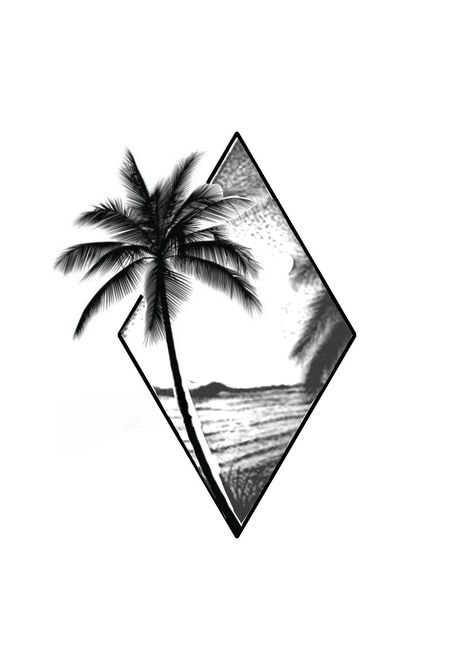 340+ Beach Tattoo Designs (2023) - TattoosBoyGirl Men Palm Tree Tattoo, Beach Tattoo Design, Palms Tattoo, Palm Tree Tattoo Design, Tato Maori, Palm Tattoo, Tree Tattoo Men, Tropical Tattoo, Tato Dada