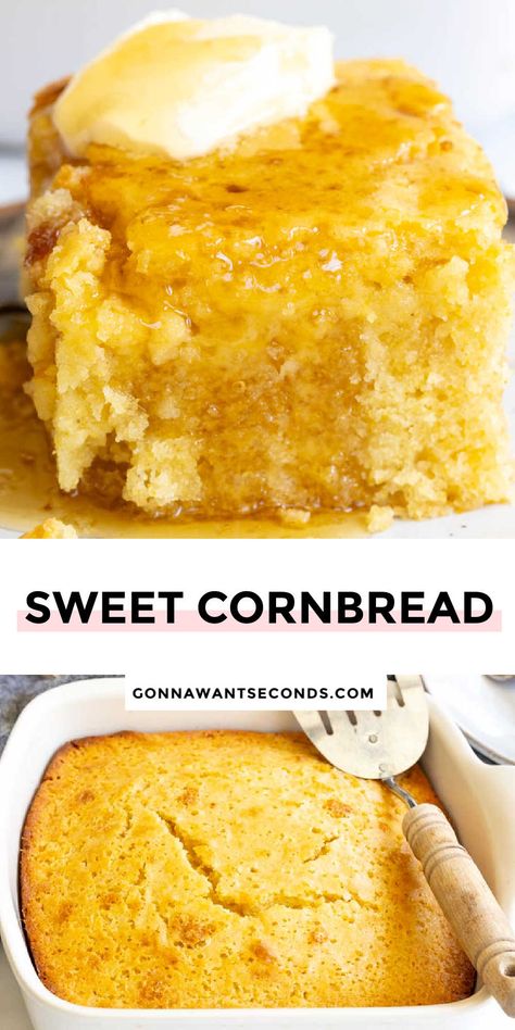 Sweet Cornbread Hawaiian Cornbread Recipes, Sweet Cornbread With Corn, Corn Bread Corn Meal Recipe, Jiffy Mexican Cornbread Recipes, Fluffy Cornbread Recipes, Box Cornbread Better, Easy Sweet Cornbread Recipe, Pumpkin Cornbread Jiffy, Hot Honey Cornbread