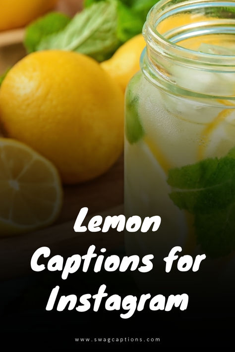 Lemonade Captions Instagram, Lemon Captions For Instagram, Lemon Quotes Happiness, Lemons Quotes Happiness, Lemon Sayings, Lemonade Quotes, Cake Captions, Lemon Puns, Lemon Quotes