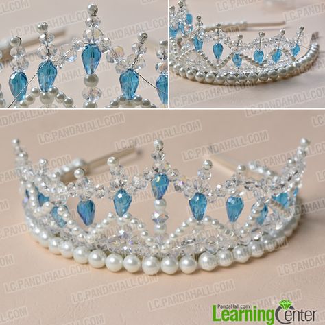 Crystal Pearl Crown - Tutorials on Making a Bridal Crown- Pandahall.com Wanda Funko Pop, Halloween Wanda, Wandavision Halloween, Obličejové Masky, Diy Tiara, Pearl Crown, Beaded Crown, Diy Crown, Princess Diy