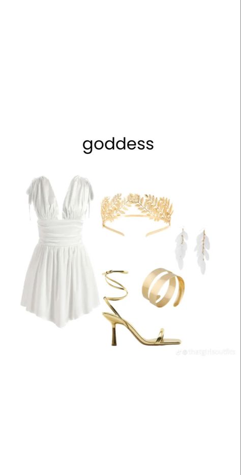 Unique Halloween Costumes 2023, Halloween Costume Collage, Halloween Costumes With White Dress, Halloween Costumes White Dress, Halloween Costumes Goddess, Greek Godesses Costume Halloween, Concept Costume Ideas, Aphrodite Halloween Costume, Solo Costume Ideas Halloween