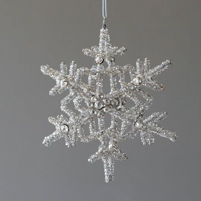 As shimmery as it is beautiful, this 2 dimensional glass bead and rhinestone snowflake ornament will add that winder wonderland sparkle to any holiday decor. | Park Hill Glass Beaded & Rhinestone Snowflake Ornament Gray 6.5 x 6.0 x 0.25 in | OBVV2490 | Wayfair Canada Winder Wonderland, Beaded Snowflakes Ornament, Park Hill Collection, Rhinestone Snowflake, Ornaments Tree, Beaded Snowflakes, Park Hill, Swag Wreath, Candle Matches