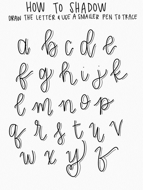 Hand Lettering Alphabet Fonts, Brush Lettering Practice, Lettering Styles Alphabet, Fonts Lettering, Penanda Buku, Brush Pen Lettering, Lettering Guide, Bullet Journal Font, Hand Lettering Practice