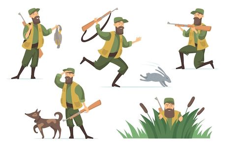 Free vector hunter illustrations set | Free Vector #Freepik #freevector #hunter #hunting #forest-animals #shotgun Rain Cartoon, Duck In Water, Win Art, Baby Animal Drawings, Duck Cartoon, Happy Farm, Cute Animal Illustration, Friend Cartoon, Isometric Illustration