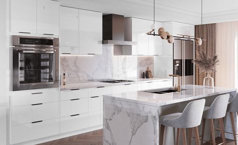 High Gloss Kitchen Cabinets Pros and Cons | Fabuwood Fabuwood Cabinets, High Gloss Kitchen Cabinets, Gloss Kitchen Cabinets, High Gloss Kitchen, Gloss Cabinets, Kitchen And Bath Showroom, Gloss Kitchen, Beautiful Cabinet, Cabinets And Countertops