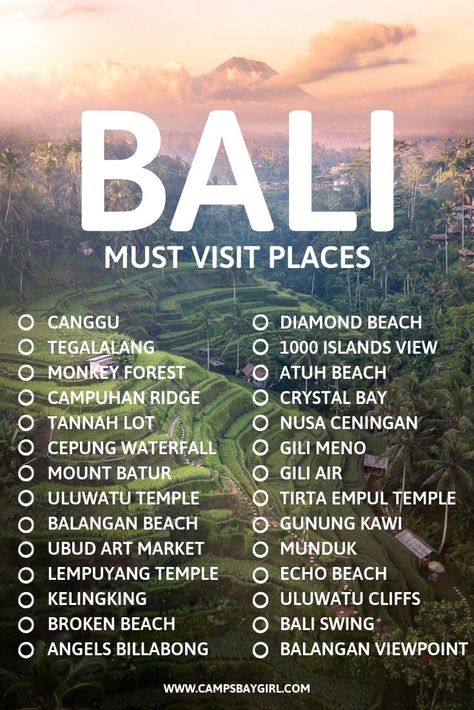 Bali Bucket List, Bali Waterfalls, Gili Air, Voyage Bali, European Travel Tips, Bali Travel Guide, Bank Check, Visit Places, Countries To Visit